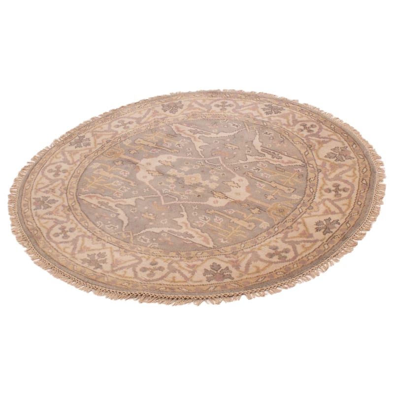 ECARPETGALLERY Hand-knotted Royal Oushak Grey Wool Rug - 5'0 x 4'10