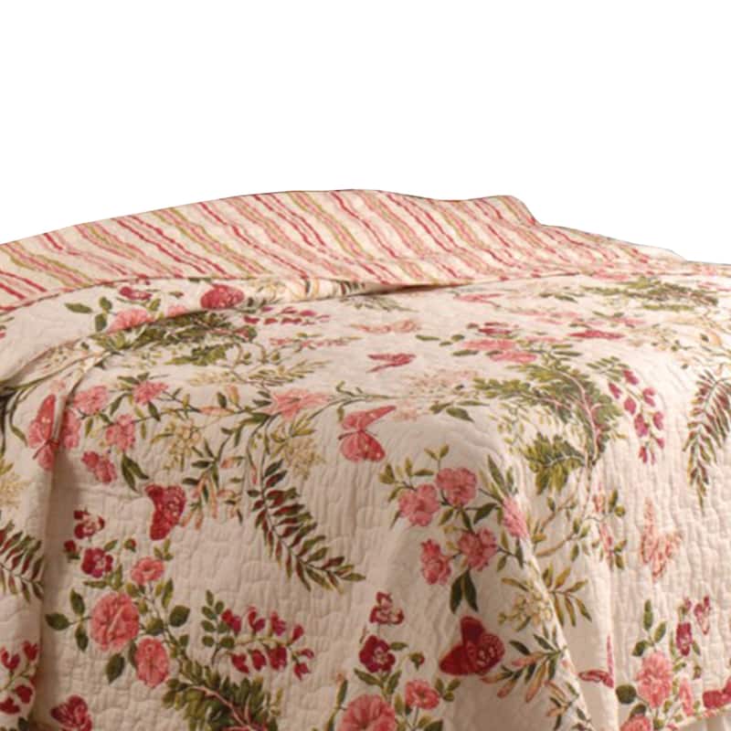 Atlanta Fabric 2 Piece Twin Size Quilt Set with Butterfly Prints,Multicolor
