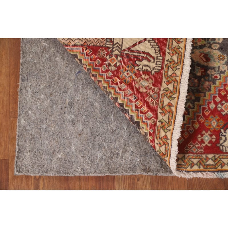 Geometric Abadeh Persian Vintage Square Rug Handmade Wool Carpet - 2'1" x 2'0"