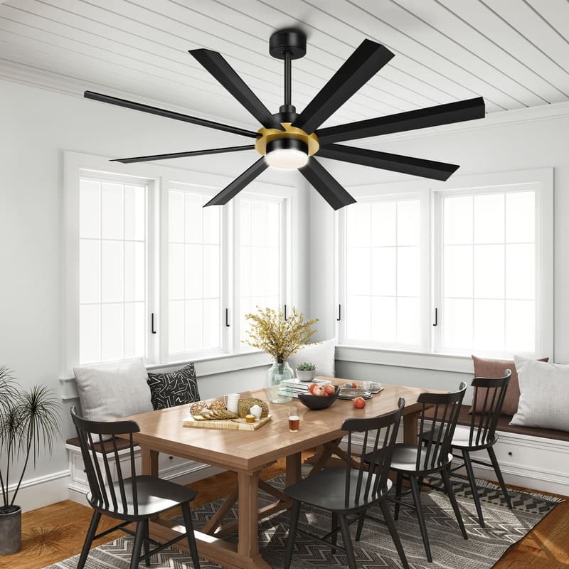 Moasis 8-Blade Large LED Ceiling Fan with Light and Remote Control