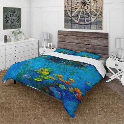 Designart 'Boat In Lake' Nautical & Coastal Duvet Cover Set