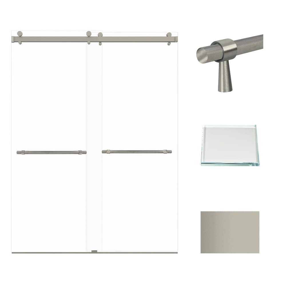 Transolid BYPT608010L-BK Brooklyn 80" High x 60" Wide Bypass Frameless