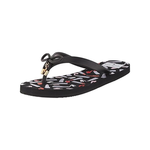 kate spade black bow flip flops