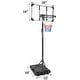 preview thumbnail 2 of 6, 5.6 to 7FT Portable Basketball Goal System, Stable Base, 28" Backboard