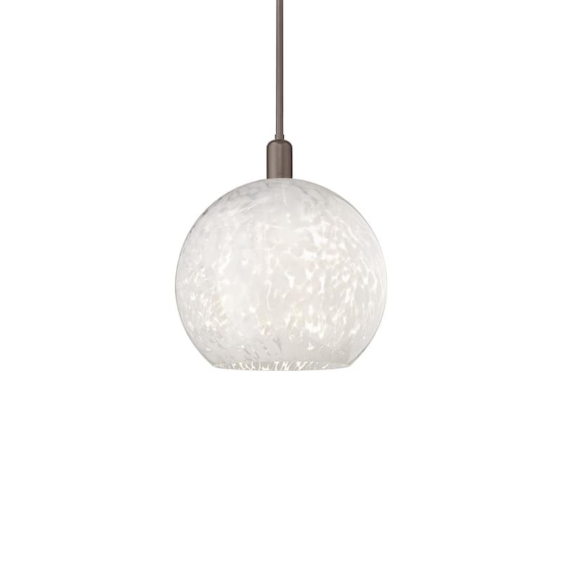 Innovations Lighting 716-1S-18-14 White Mouchette Pendant White - Oil Rubbed Bronze / White Mouchette