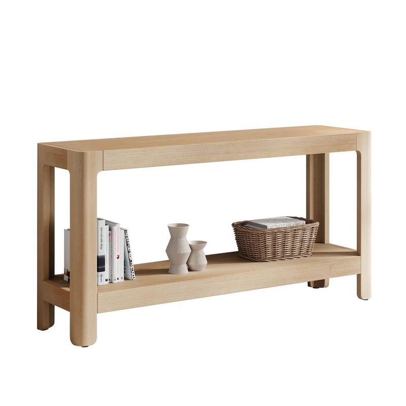59" Modern Console Table with Elegant Minimalist Design and Premium Wood Veneer Finish