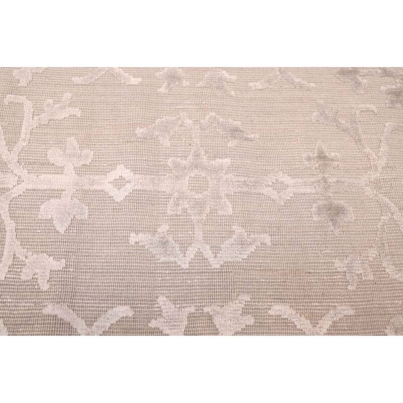 ECARPETGALLERY Hand Loomed Elysian Light Grey Viscose, Wool Rug - 8'3 x 9'9