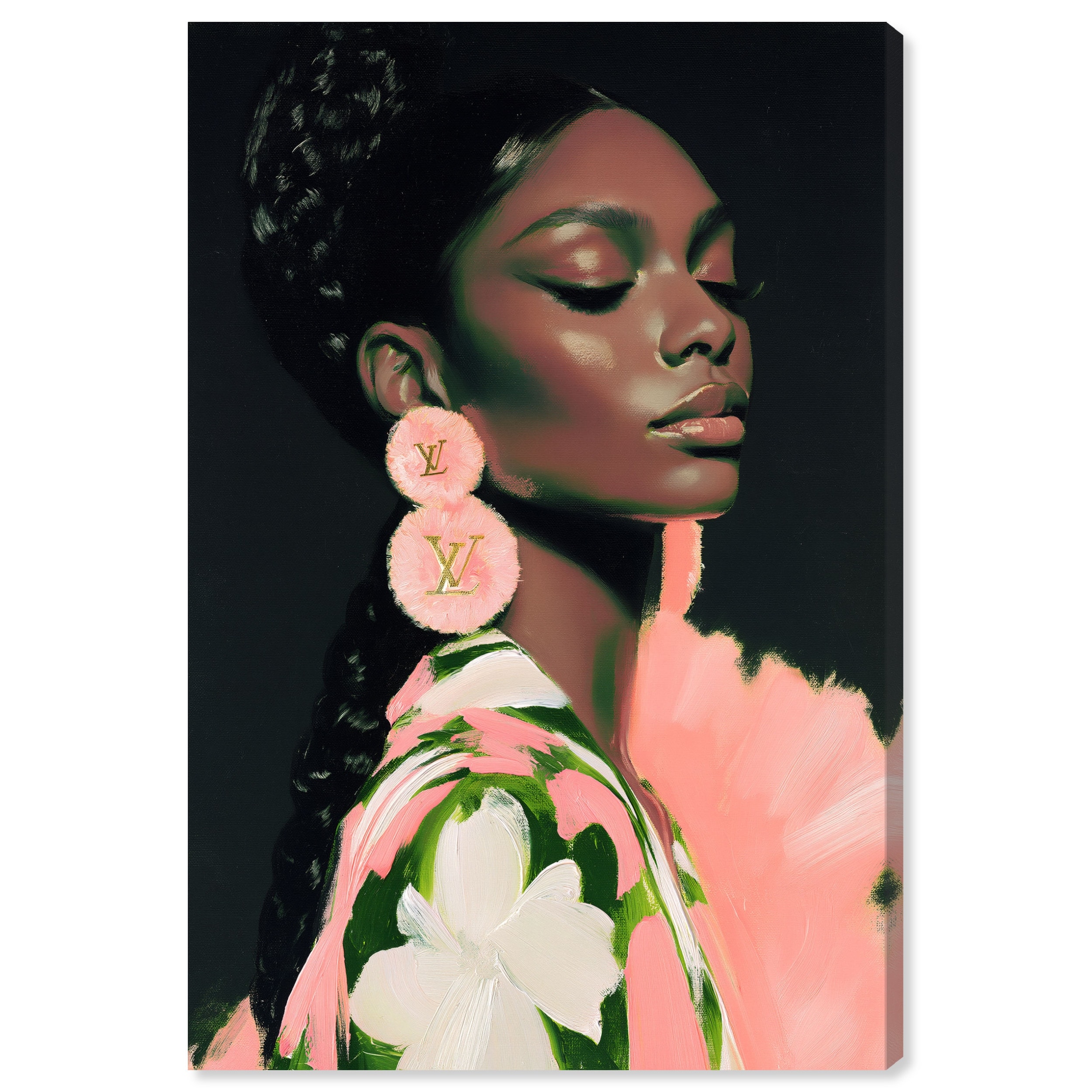 Luxe Braided Crown II Pink Glam Wall Art Canvas Print by Art Remedy
