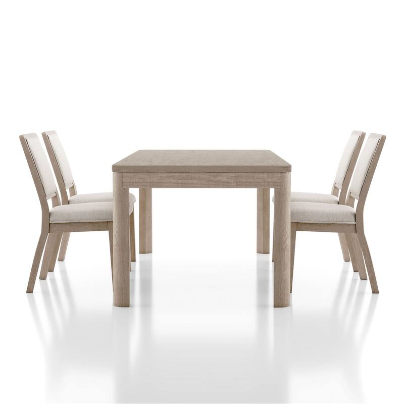 Furniture of America Billet Modern 5-Piece Natural Oak Wood Dining Table Set