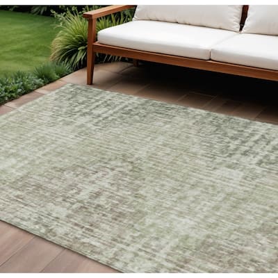 HomeRoots Geometric Transitional Rectangle Outdoor Rug