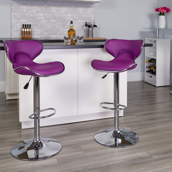 Purple swivel sales bar stools