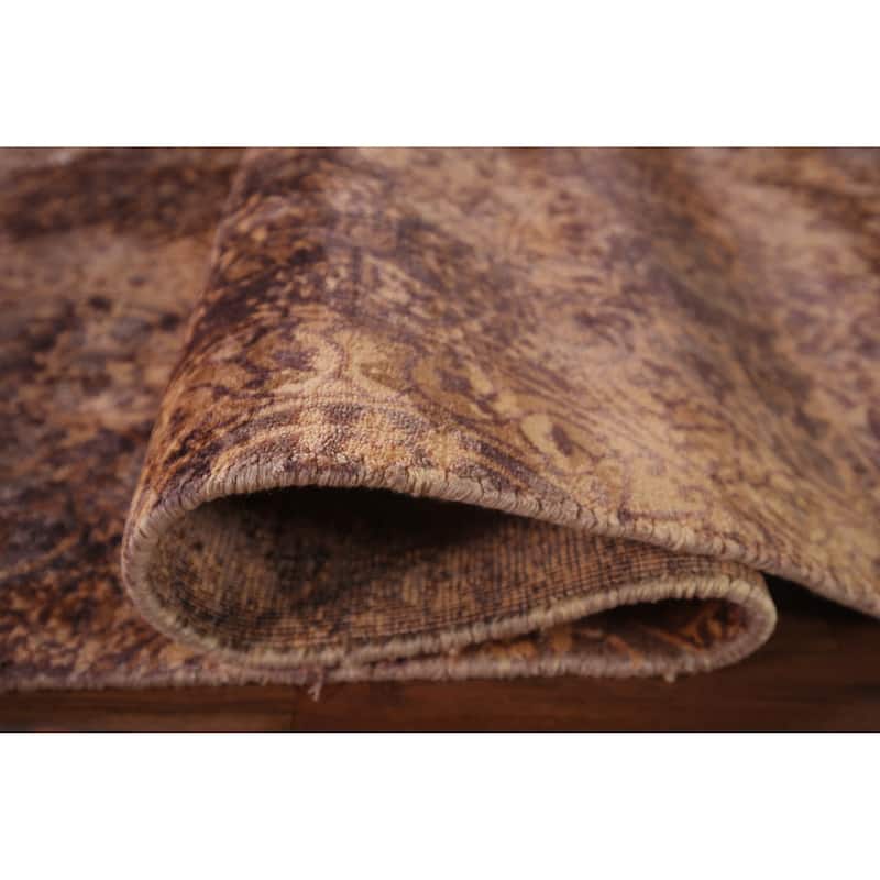Abstract Indian Area Rug Hand-Knotted Wool Carpet - 8'2"x 11'5"