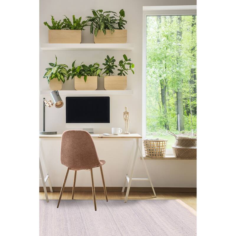 ECARPETGALLERY Flat-Weave Nevada Light Denim Blue Wool Kilim - 5'2 x 7'4