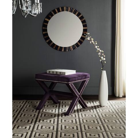 Safavieh Palmer X-bench Nailhead Plum Ottoman