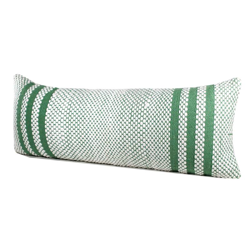 Sevita Going Green Striped Handwoven Lumbar Throw Pillow