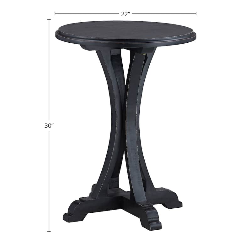 Zach Fir Wood End Table, Distressed Black