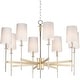 preview thumbnail 1 of 3, Maxim Uptown 8 Light 36" Wide Chandelier Satin Brass / Polished Nickel