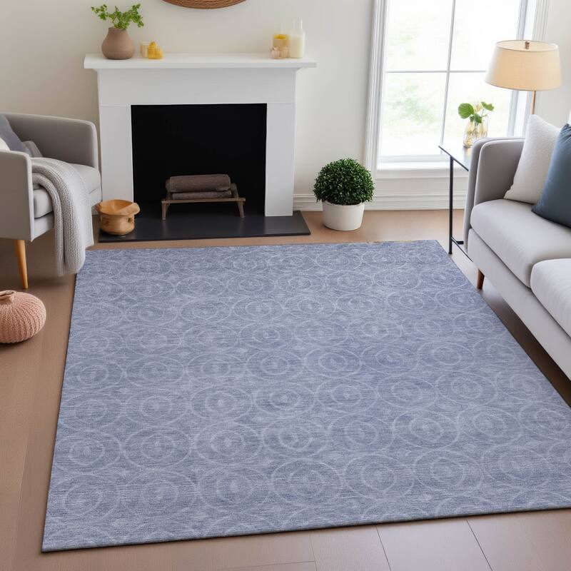 Premium Washable Super Soft Casual Contemporary Mayfield Rug - Sky - 5' x 7'6"