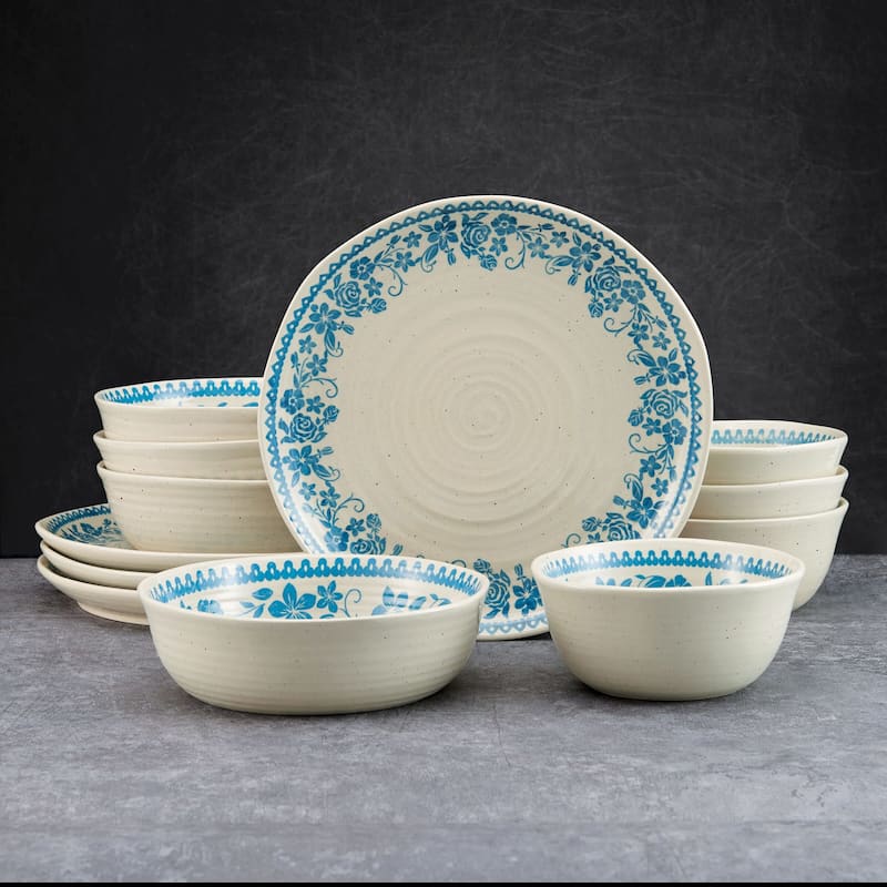 Pfaltzgraff Hayden Blue 12 Piece Dinnerware Set