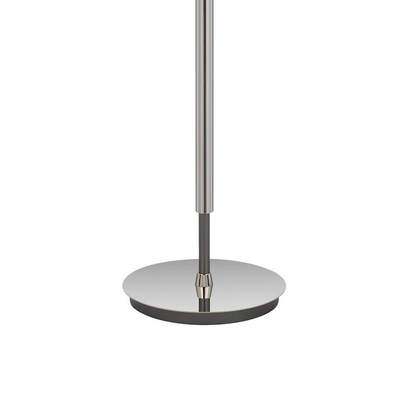 Siu 60 Inch Floor Lamp, Chrome Metal Pole w Finial Tip, White Shade