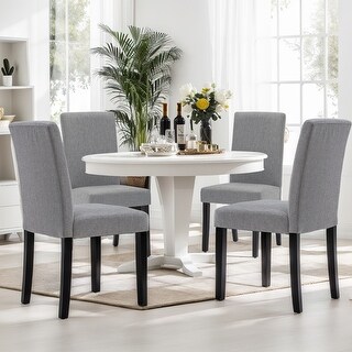 Dining Chairs Set Of 4, Luxury Upholstered Fabric Kitchen Chairs Side 