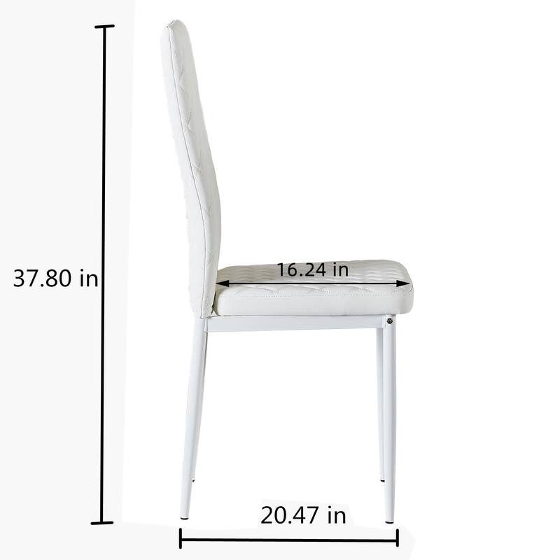 Modern Minimalist Fireproof Leather Dining Chair,Set of 6