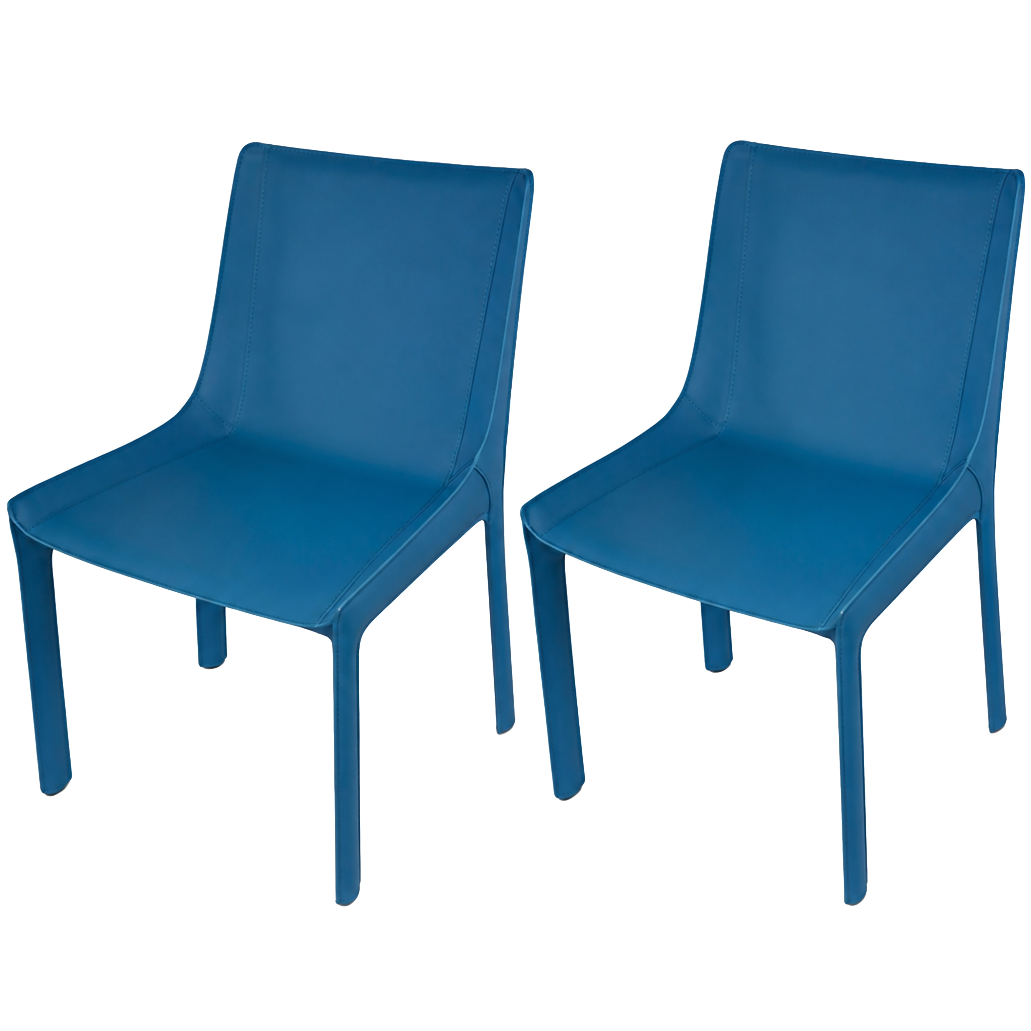 Aria Home Set of 2 Luxury Recycled Leather Modern Dining Chairs Set