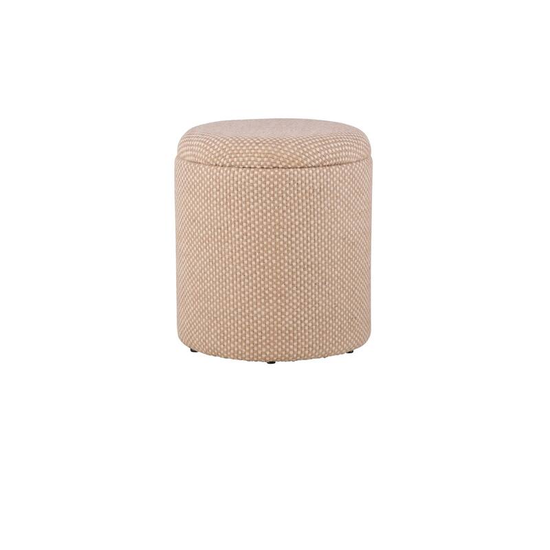 Handwoven Fabric Storage Ottoman