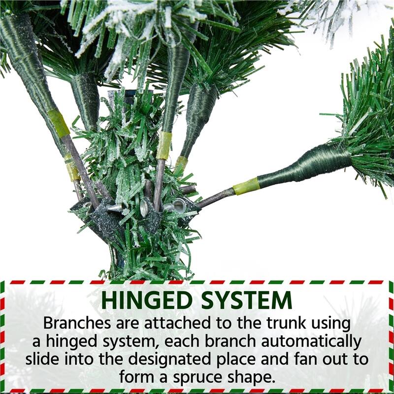 Yaheetech Pre-Lit Snow Flocked Christmas Tree with Incandescent Lights