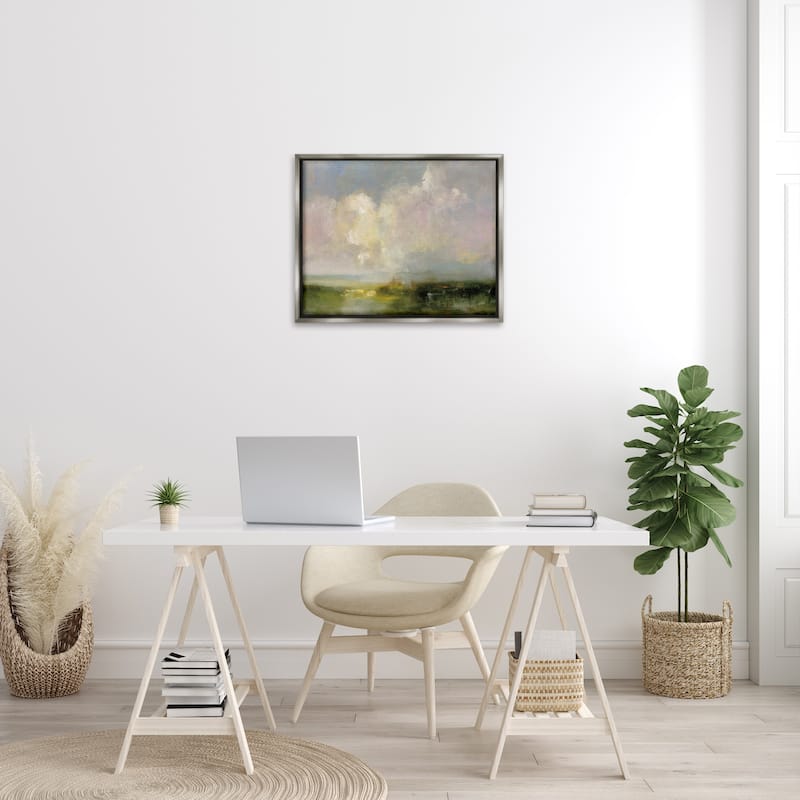 Stupell Abstract Clouds Painting Framed Floater Canvas Wall Art Design by Julia Purinton