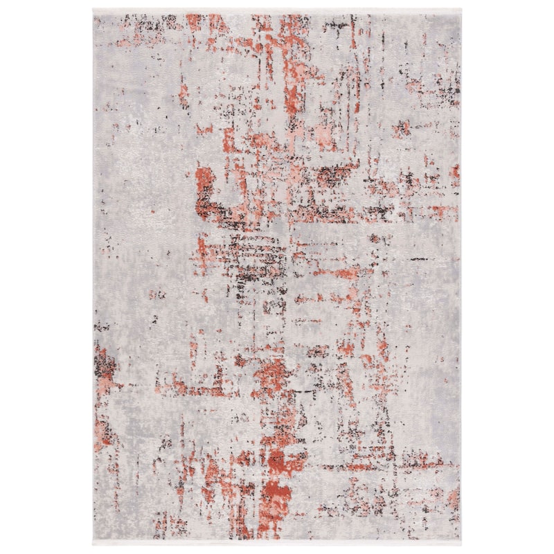 SAFAVIEH Shivan Petruna Modern Abstract Rug - 6'7" Square - Grey/Rose