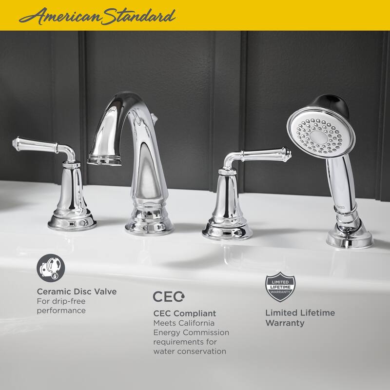 American Standard Delancey Deck Mounted Roman Tub Filler with Built-In