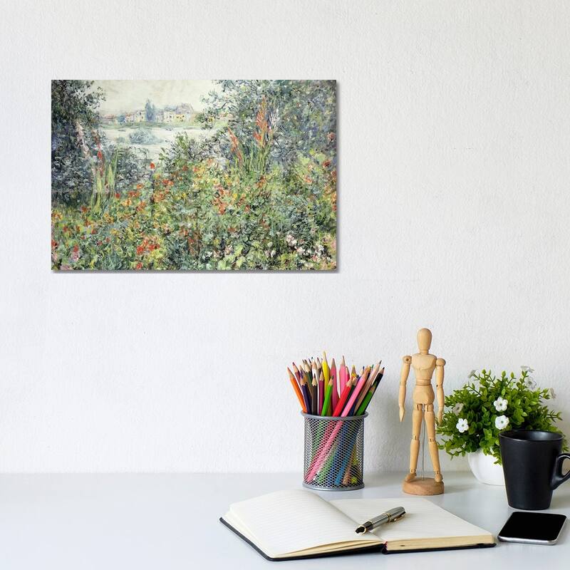 iCanvas "Flowers At Vetheuil (Fleurs a Vetheuil), 1881" by Claude Monet Canvas Print - 8x12x0.75