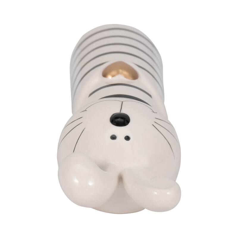 Sagebrook Home Lines Bunny With Gold Heart, White/Black