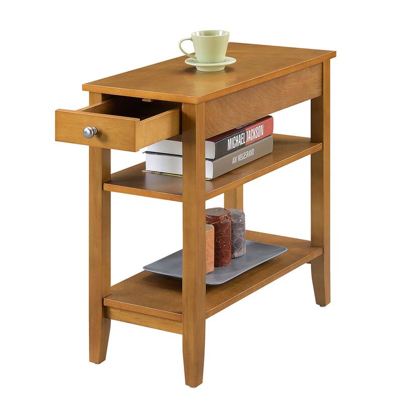 Convenience Concepts American Heritage 1 Drawer Chairside End Table with Shelves
