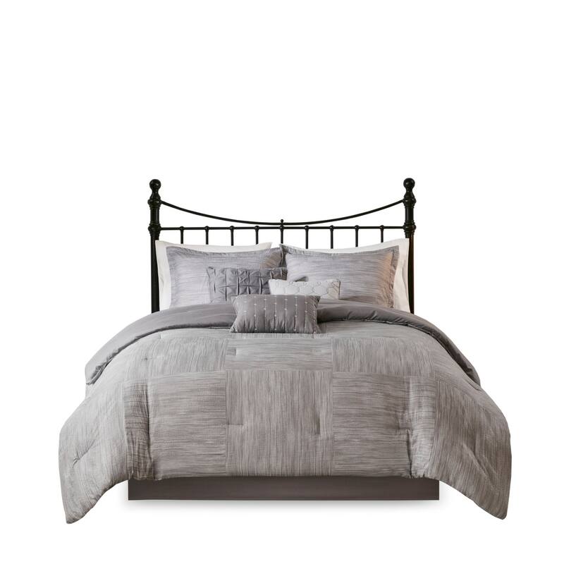 GDF Studio - Walter Printed Seersucker 7-Piece Comforter Set with Decorative Pillows