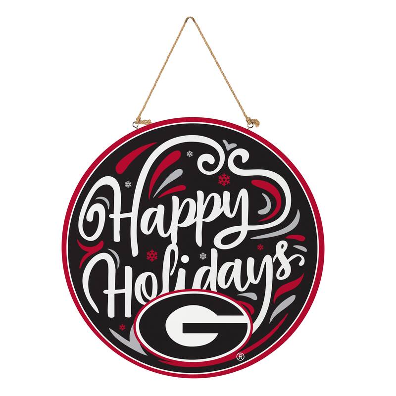 University of Georgia 18" x 18" Happy Holidays Door Décor Wall Sign - 18" x 18"