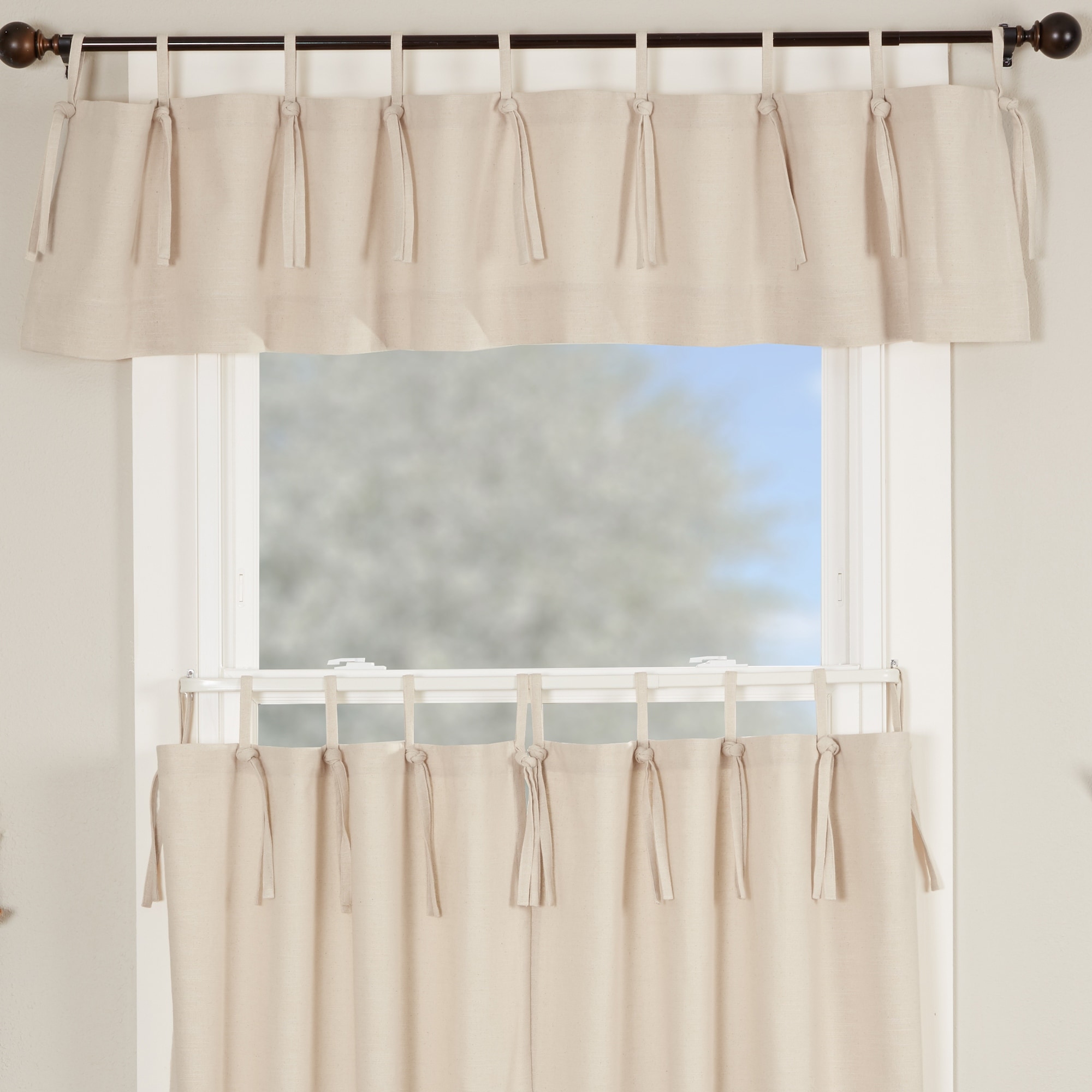 Market Place Natural Tie Top Valance