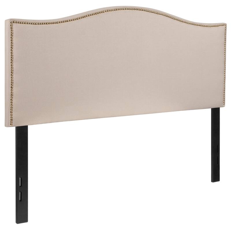 Arched Upholstered Headboard with Nailhead Trim