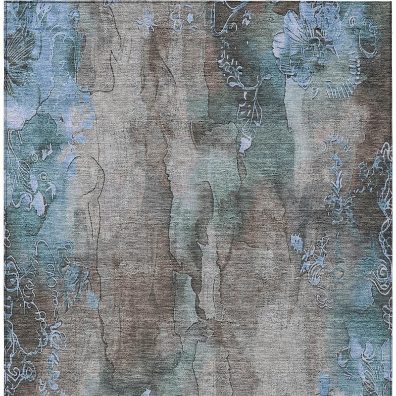 HomeRoots Floral Transitional Rectangle Outdoor Rug