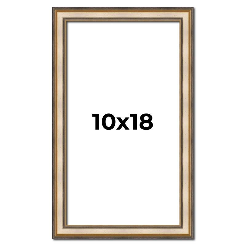 10x18 Frame Gold Solid Wood Shadow Box Width 1.5 Inches | Interior Frame Depth 2 3/8 Inches