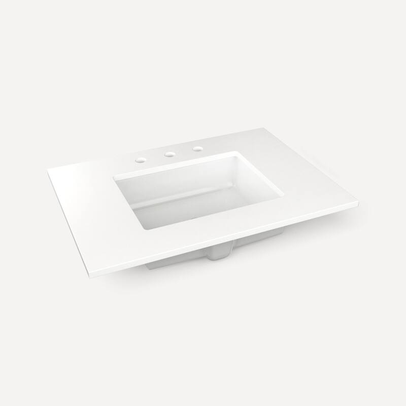 Robern TB31UCO-8 31" Quartz Vanity Top for Widespread Faucet - White Zeus Extreme