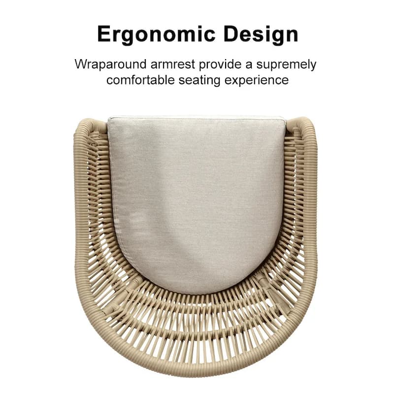 PURPLE LEAF Counter BarStools Set of 4 Aluminum Dining Chairs with Back and Cushions Rattan Bar Stools