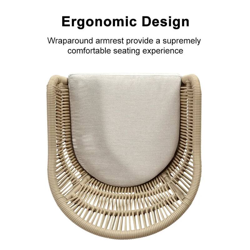 PURPLE LEAF Rattan Barstools Modern Wicker Dining Chairs Set of 2 Counter Stools with Cushion and Back Outdoor Bar Stools