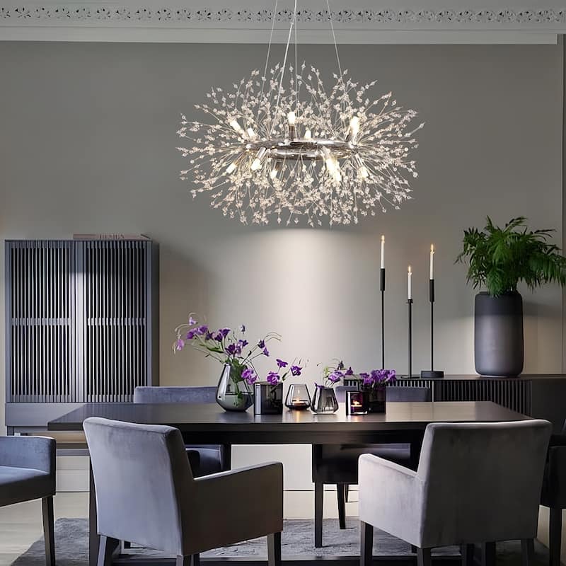 12/20-Light Modern Firework Dandelion Crystal Chandelier(Bulb Included)