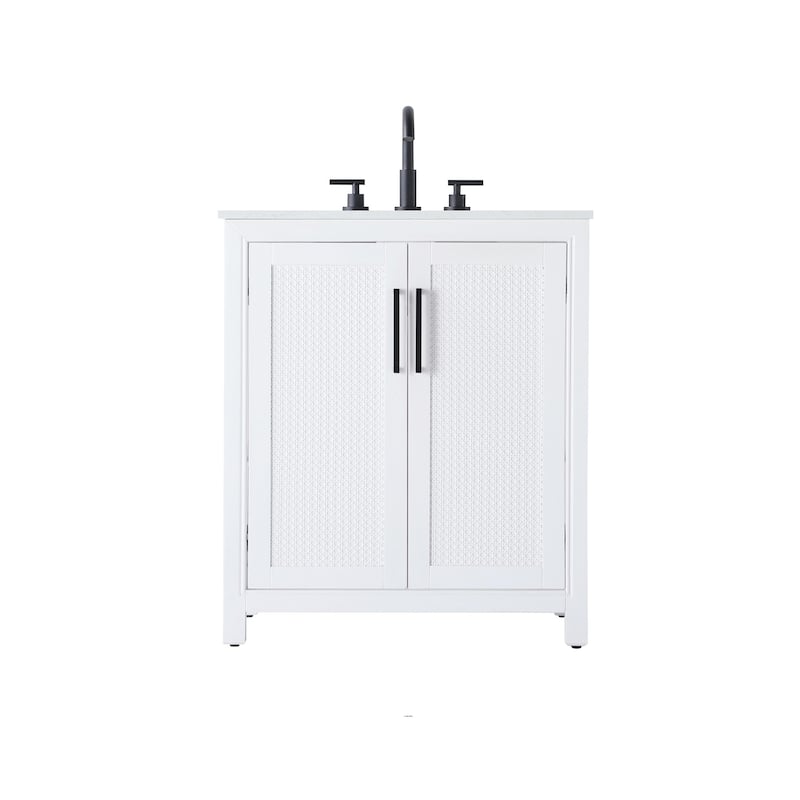 Elegant Lighting VF29530 Alina 30" Free Standing Single Basin Vanity - White - Painted