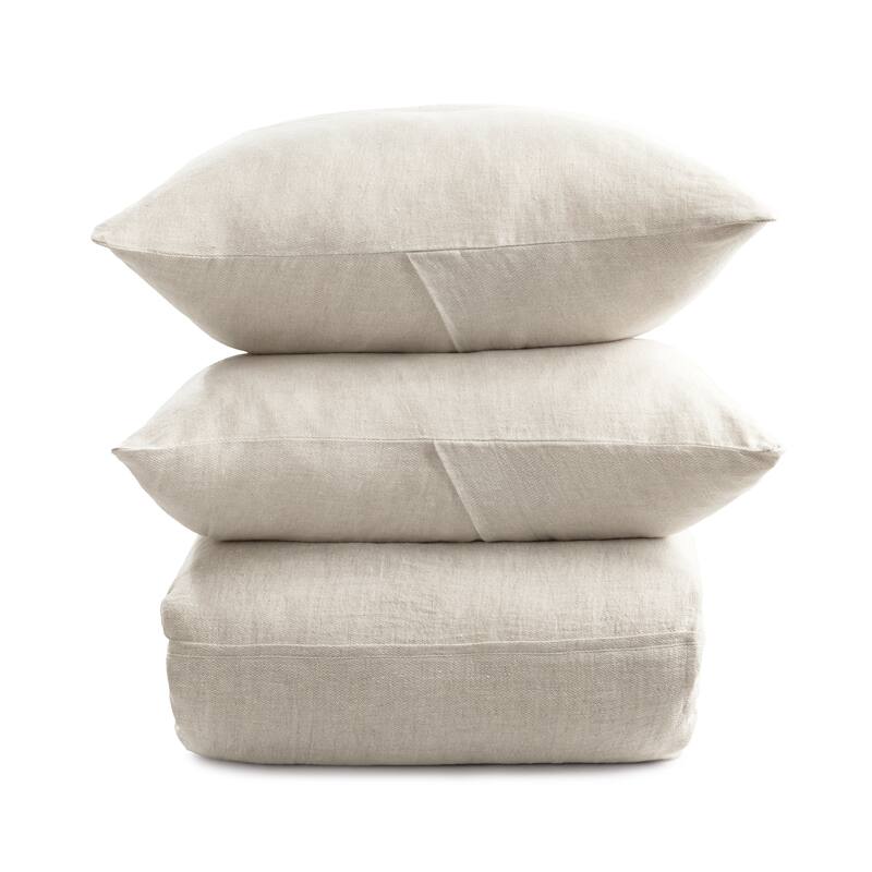 Villa by Classic Home Beaumont 3-Piece Belgian Flax Linen Duvet Set