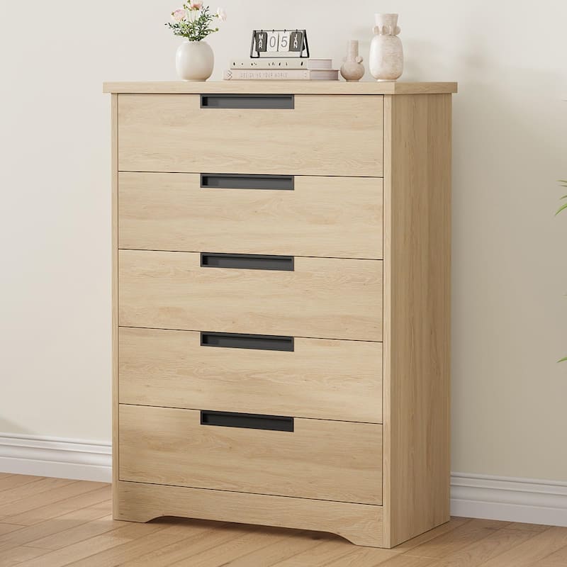 4/5 Drawer Dresser for Bedroom,Wooden Dresser Chest of Drawers with Embedded Handles