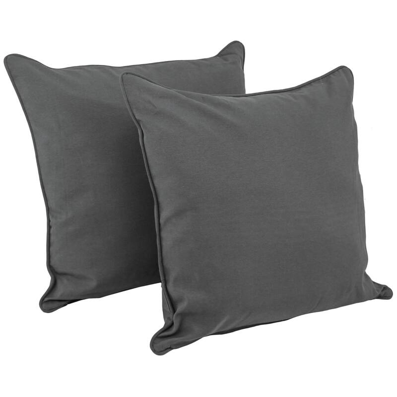 25-inch Corded Twill Throw Pillows (Set of 2) - Grey