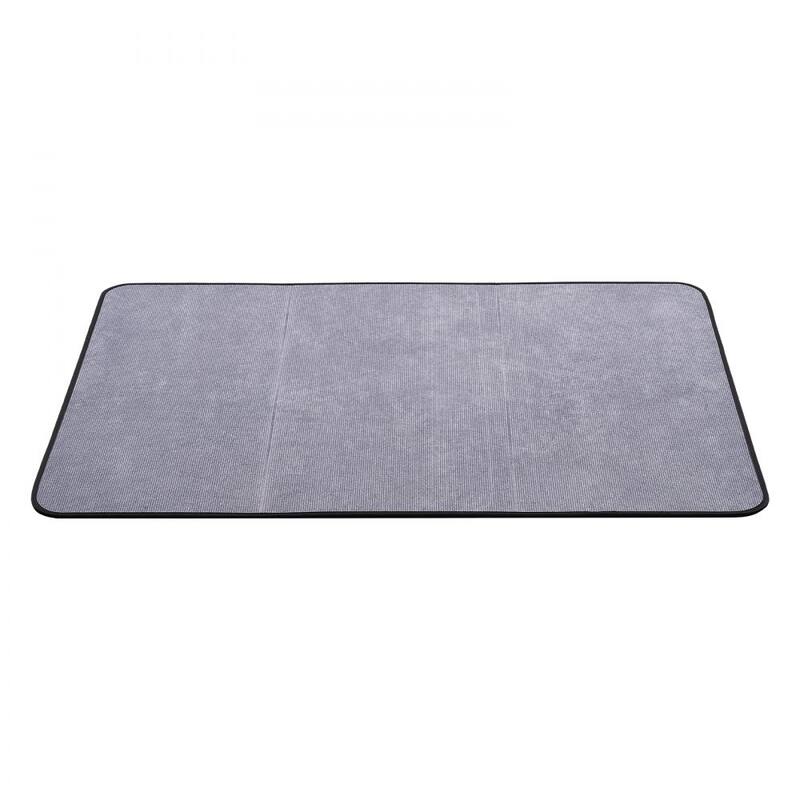 Grey Corduroy Gaming Chair Mat 36x48 in Non-Slip Floor Protector